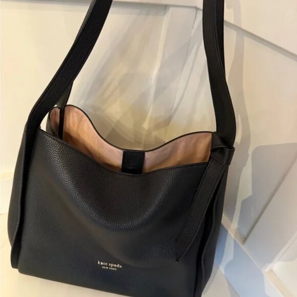 SOLD! KATE SPADE Knott Large Shoulder in Bag Black Pebbled Leather - Picture 16 of 17